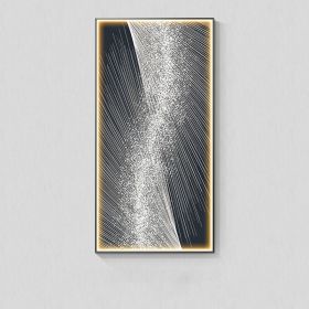 Modern Light Luxury Wall Abstract With Light Hanging Picture (Option: B-60X120CM-Black Frame)