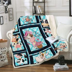 Cows Pattern Cartoon Children's Printed Blanket (Option: )