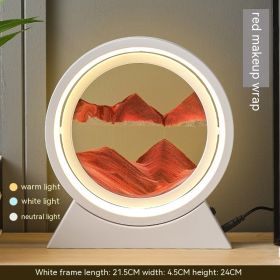 Quicksand Painting Hourglass Decoration Small Night Lamp Atmosphere Gift (Option: Rechargeable-White Frame Hongsha)