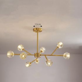 Nordic Chandelier Modern Simple Crystal All Copper Light Luxury Lamps (Option: All Copper9 heads-Tmall Genie)