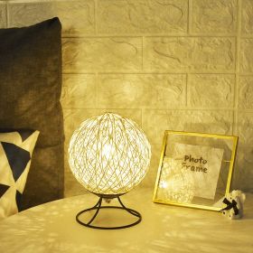 Nordic Vine Bal Lamp LED Decoration Small Night Lamp Creative Starry Sky USB Table Lamp Bedroom Bedside Children (Option: 15cm Beige Warm Light-Infinite dimming)