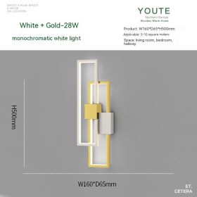 Bedroom Bedside Nordic Minimalism Wall Lamp Modern Minimalist (Option: White 50cm White Light)