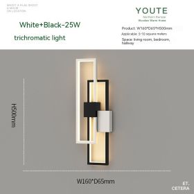 Bedroom Bedside Nordic Minimalism Wall Lamp Modern Minimalist (Option: Black 50cm Three Colors)