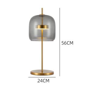 Modern Bedside LED Glass Lamp (Option: Smoky Gray-UK)